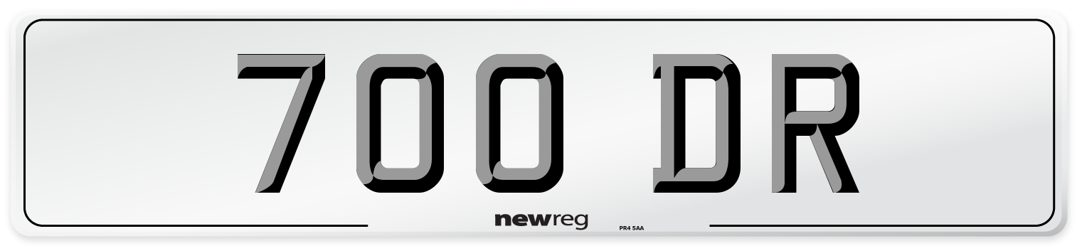 700 DR Number Plate from New Reg